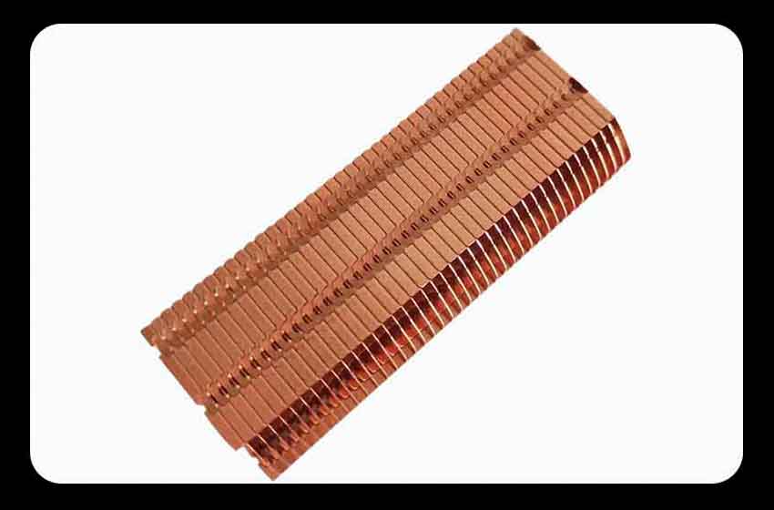 Pure copper Clip-fin Stamped Heat Sink