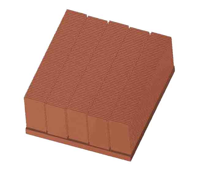 Staggered skived heat sink